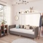 vidaXL Dormeuse con Materasso USB Grigio Chiaro in Tessuto 90x200 cm vidaXL Dormeuse con Materasso USB Grigio Chiaro in Tessuto 90x200 cm