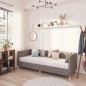 vidaXL Dormeuse con Materasso USB Grigio Chiaro in Tessuto 90x200 cm vidaXL Dormeuse con Materasso USB Grigio Chiaro in Tessuto 90x200 cm