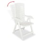 Sedie Reclinabili da Giardino 6 pz in Plastica Bianche Sedie Reclinabili da Giardino 6 pz in Plastica Bianche