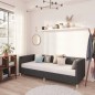 vidaXL Dormeuse con Materasso USB Grigio Scuro in Tessuto 90x200 cm vidaXL Dormeuse con Materasso USB Grigio Scuro in Tessuto 90x200 cm