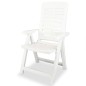 Sedie Reclinabili da Giardino 6 pz in Plastica Bianche Sedie Reclinabili da Giardino 6 pz in Plastica Bianche