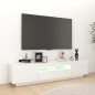 vidaXL Mobile Porta TV con Luci LED Bianco Lucido 180x35x40 cm vidaXL Mobile Porta TV con Luci LED Bianco Lucido 180x35x40 cm