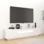 vidaXL Mobile Porta TV con Luci LED Bianco Lucido 180x35x40 cm vidaXL Mobile Porta TV con Luci LED Bianco Lucido 180x35x40 cm