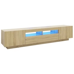 vidaXL Mobile Porta TV con Luci LED Rovere Sonoma 200x35x40 cm