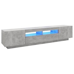 vidaXL Mobile Porta TV con Luci LED Grigio Cemento 200x35x40 cm