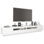 vidaXL Mobile Porta TV con Luci LED Bianco Lucido 260x35x40 cm vidaXL Mobile Porta TV con Luci LED Bianco Lucido 260x35x40 cm