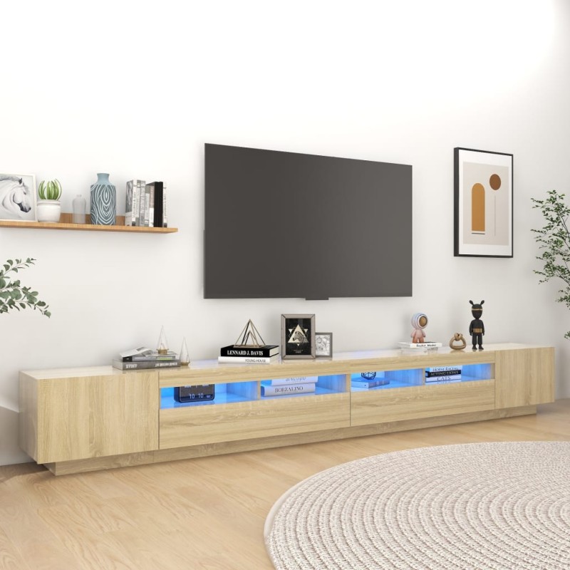 vidaXL Mobile Porta TV con Luci LED Rovere Sonoma 300x35x40 cm vidaXL Mobile Porta TV con Luci LED Rovere Sonoma 300x35x40 cm