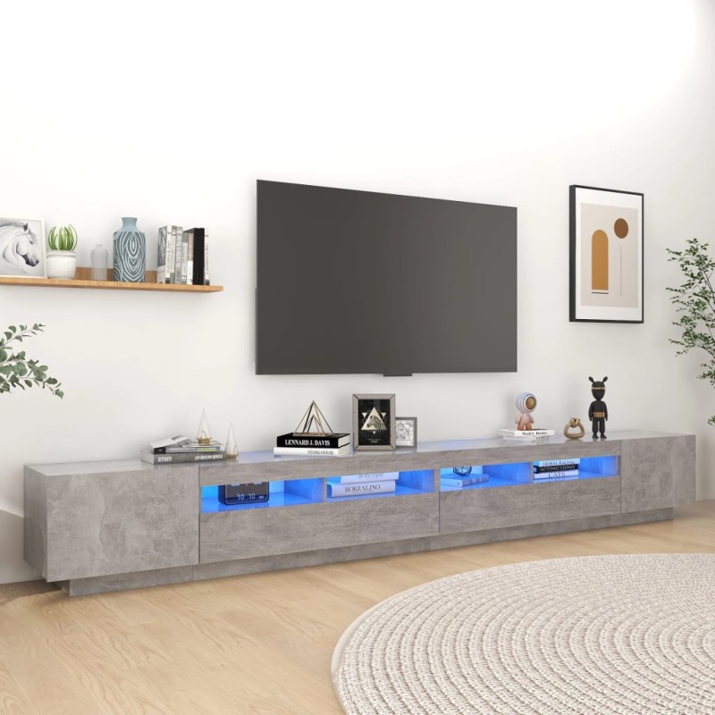 vidaXL Mobile Porta TV con Luci LED Grigio Cemento 300x35x40 cm vidaXL Mobile Porta TV con Luci LED Grigio Cemento 300x35x40 cm