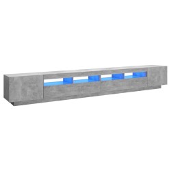 vidaXL Mobile Porta TV con Luci LED Grigio Cemento 300x35x40 cm