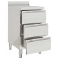 vidaXL Mobiletti da Cucina Commerciale a 3 Cassetti 2 pz Acciaio Inox vidaXL Mobiletti da Cucina Commerciale a 3 Cassetti 2 pz Acciaio Inox