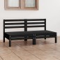vidaXL Divano da Giardino a 2 Posti Nero in Legno Massello di Pino vidaXL Divano da Giardino a 2 Posti Nero in Legno Massello di Pino