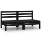 vidaXL Divano da Giardino a 2 Posti Nero in Legno Massello di Pino vidaXL Divano da Giardino a 2 Posti Nero in Legno Massello di Pino