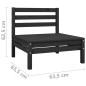 vidaXL Divano da Giardino a 2 Posti Nero in Legno Massello di Pino vidaXL Divano da Giardino a 2 Posti Nero in Legno Massello di Pino