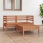 vidaXL Set Salotto da Giardino 3pz Marrone Ambra Legno Massello Pino