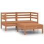 vidaXL Set Salotto da Giardino 3pz Marrone Ambra Legno Massello Pino