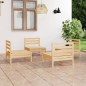 vidaXL Set Divani da Giardino 4 pz in Legno Massello di Pino