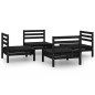 vidaXL Set Divani da Giardino 4 pz Nero in Legno Massello di Pino vidaXL Set Divani da Giardino 4 pz Nero in Legno Massello di Pino