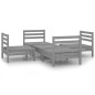 vidaXL Set Divani da Giardino 5 pz Grigio in Legno Massello di Pino