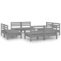 vidaXL Set Divani da Giardino 8 pz Grigio in Legno Massello di Pino