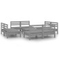 vidaXL Set Divani da Giardino 9 pz Grigio in Legno Massello di Pino vidaXL Set Divani da Giardino 9 pz Grigio in Legno Massello di Pino