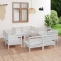 vidaXL Set Divani da Giardino 8 pz Bianco in Legno Massello di Pino