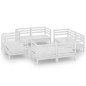 vidaXL Set Divani da Giardino 8 pz Bianco in Legno Massello di Pino