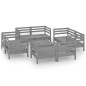 vidaXL Set Divani da Giardino 9 pz Grigio in Legno Massello di Pino