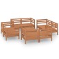 vidaXL Set Salotto da Giardino 9pz Marrone Ambra Legno Massello Pino