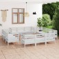 vidaXL Set Divani da Giardino 13 pz Bianco in Legno Massello di Pino