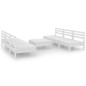 vidaXL Set Divani da Giardino 7 pz Bianco in Legno Massello di Pino vidaXL Set Divani da Giardino 7 pz Bianco in Legno Massello di Pino