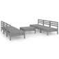vidaXL Set Divani da Giardino 7 pz Grigio in Legno Massello di Pino