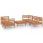 vidaXL Set Salotto da Giardino 6 pz Marrone Ambra Legno Massello Pino