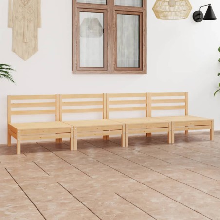 vidaXL Set Divani da Giardino 4 pz in Legno Massello di Pino