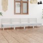 vidaXL Set Divani da Giardino 4 pz Bianco in Legno Massello di Pino vidaXL Set Divani da Giardino 4 pz Bianco in Legno Massello di Pino