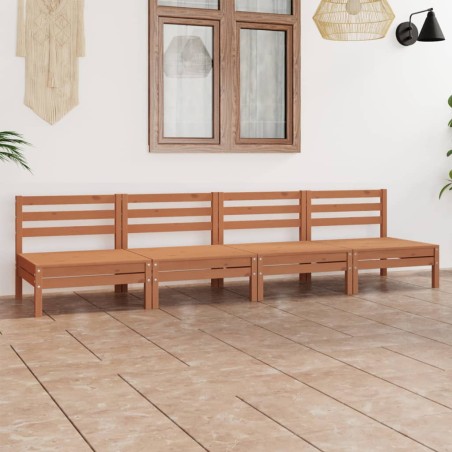 vidaXL Set Salotto da Giardino 4pz Marrone Ambra Legno Massello Pino