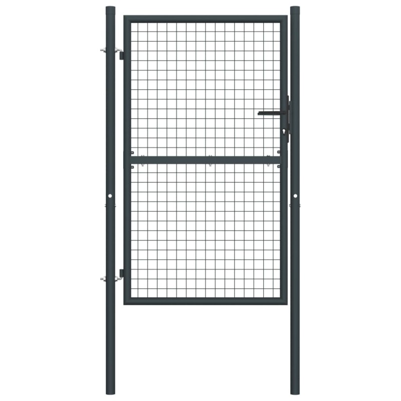 Cancello per Giardino in Acciaio Zincato Grigio 100x225 cm Cancello per Giardino in Acciaio Zincato Grigio 100x225 cm
