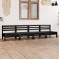 vidaXL Set Divani da Giardino 4 pz Nero in Legno Massello di Pino vidaXL Set Divani da Giardino 4 pz Nero in Legno Massello di Pino