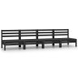 vidaXL Set Divani da Giardino 4 pz Nero in Legno Massello di Pino vidaXL Set Divani da Giardino 4 pz Nero in Legno Massello di Pino