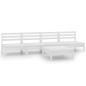 vidaXL Set Divani da Giardino 5 pz Bianco in Legno Massello di Pino