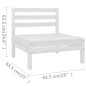vidaXL Set Divani da Giardino 5 pz Bianco in Legno Massello di Pino