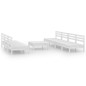 vidaXL Set Divani da Giardino 8 pz Bianco in Legno Massello di Pino