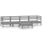 vidaXL Set Divani da Giardino 5 pz Grigio in Legno Massello di Pino vidaXL Set Divani da Giardino 5 pz Grigio in Legno Massello di Pino