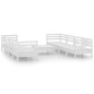 vidaXL Set Divani da Giardino 9 pz Bianco in Legno Massello di Pino
