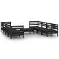 vidaXL Set Divani da Giardino 9 pz Nero in Legno Massello di Pino vidaXL Set Divani da Giardino 9 pz Nero in Legno Massello di Pino