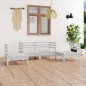 vidaXL Set Divani da Giardino 4 pz Bianco in Legno Massello di Pino vidaXL Set Divani da Giardino 4 pz Bianco in Legno Massello di Pino
