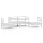 vidaXL Set Divani da Giardino 4 pz Bianco in Legno Massello di Pino vidaXL Set Divani da Giardino 4 pz Bianco in Legno Massello di Pino