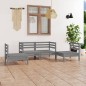 vidaXL Set Divani da Giardino 4 pz Grigio in Legno Massello di Pino vidaXL Set Divani da Giardino 4 pz Grigio in Legno Massello di Pino