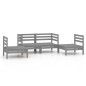vidaXL Set Divani da Giardino 4 pz Grigio in Legno Massello di Pino vidaXL Set Divani da Giardino 4 pz Grigio in Legno Massello di Pino