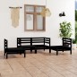 vidaXL Set Divani da Giardino 4 pz Nero in Legno Massello di Pino vidaXL Set Divani da Giardino 4 pz Nero in Legno Massello di Pino