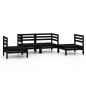 vidaXL Set Divani da Giardino 4 pz Nero in Legno Massello di Pino vidaXL Set Divani da Giardino 4 pz Nero in Legno Massello di Pino